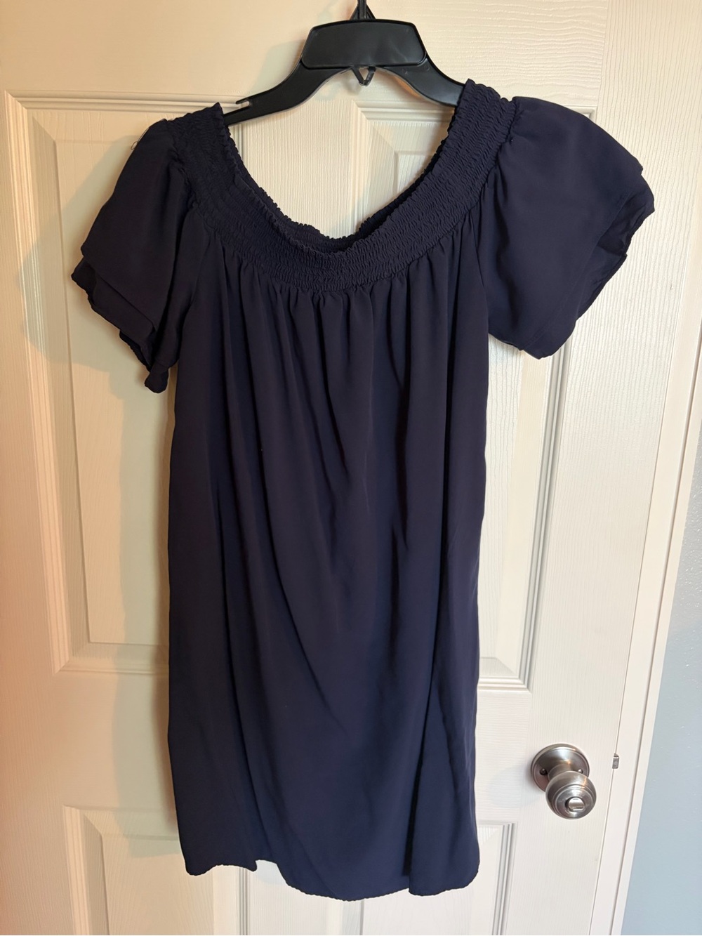 Old Navy Navy Blue Smocked Neck Short Sleeve Dress